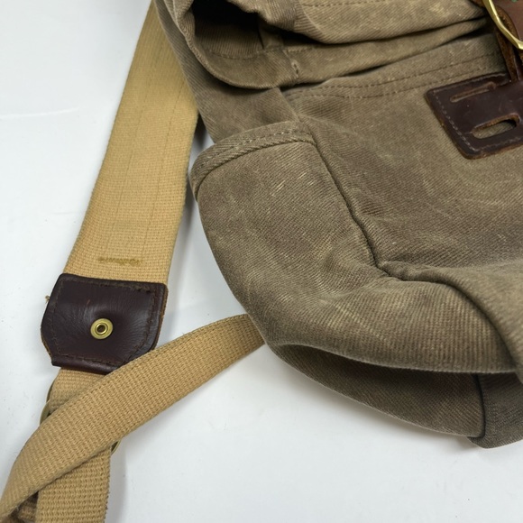 Archival Canvas Backpack Made in the USA Leather details - Picture 4 of 16